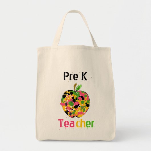 Prekleuterleraar Apple Grocery Bag Tote Bag (Voorkant)