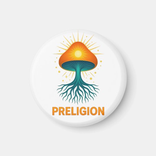 Preligion - Paddenstoel logo Magneet (Voorkant)