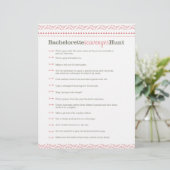 Premade roze Bachelorette Scavenger Hunt Game (Staand voorkant)