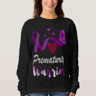 Prematuur Warrior Butterflies Preemie Paarse Rib Trui