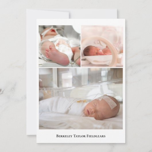 Premie Photo Baby Aankondiging (Achterkant)