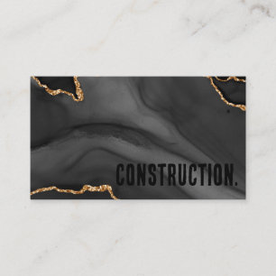 Premier Black en Gold Glitter Agate Minimalist Visitekaartje