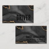 Premier Black en Gold Glitter Agate Minimalist Visitekaartje (Voorkant / Achterkant)