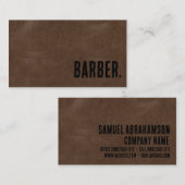 Premier Brown Faux Leather Barber Visitekaartje (Voorkant / Achterkant)