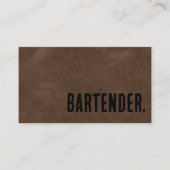 Premier Brown Faux Leather Bartender Visitekaartje (Voorkant)