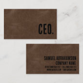 Premier Brown Faux Leather CEO Visitekaartje (Voorkant / Achterkant)