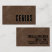 Premier bruin faux leer genie visitekaartje (Voorkant / Achterkant)