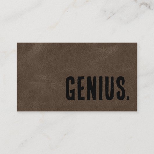 Premier Bruin Nep Leer Genius Visitekaartje (Voorkant)