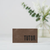 Premier Bruine Nep Leer Tutor Visitekaartje (Staand voorkant)