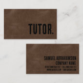 Premier Bruine Nep Leer Tutor Visitekaartje (Voorkant / Achterkant)