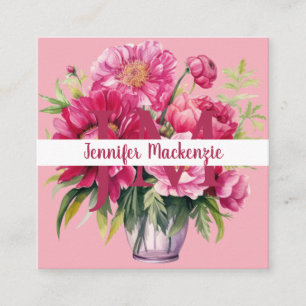 Premier Chic Helderroze Bloemen Visitekaartje