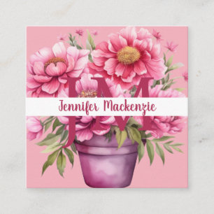Premier Chic Helderroze Bloemen Visitekaartje