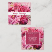 Premier Chic Helderroze Bloemen Visitekaartje (Voorkant / Achterkant)