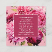 Premier Chic Helderroze Bloemen Visitekaartje (Achterkant)