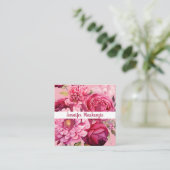 Premier Chic Helderroze Bloemen Visitekaartje (Staand voorkant)