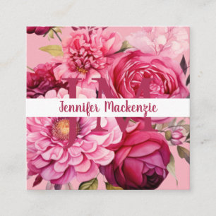 Premier Chic Helderroze Bloemen Visitekaartje