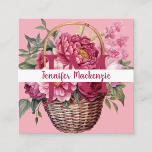 Premier Chic Helderroze Bloemen Visitekaartje