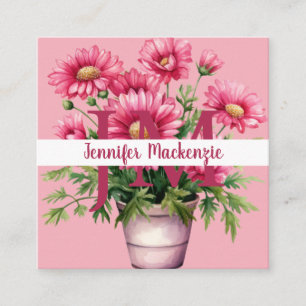 Premier Chic Helderroze Bloemen Visitekaartje