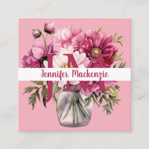 Premier Chic Helderroze Bloemen Visitekaartje