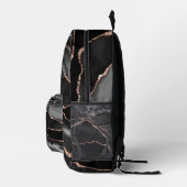 Premier Elegant Black and Rose Gold Agate Backpack Bedrukte Rugzak (Rechts)