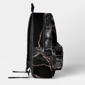 Premier Elegant Black and Rose Gold Agate Backpack Bedrukte Rugzak (Links)