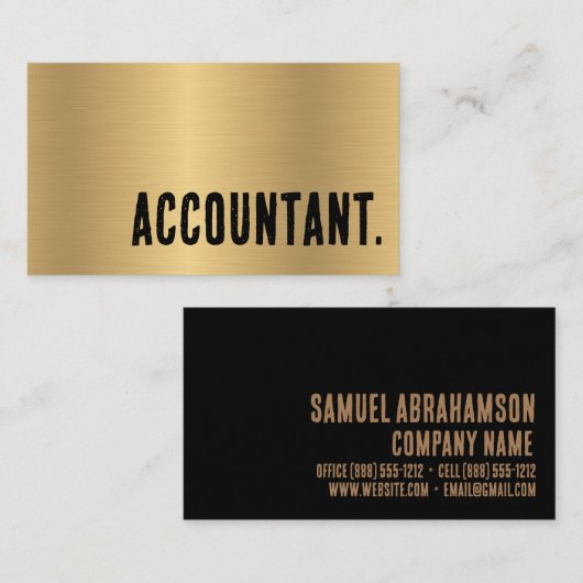 Premier Faux Gold-accountant Visitekaartje (Voorkant / Achterkant)