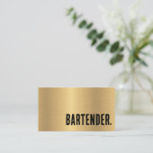 Premier Faux Gold Bartender Visitekaartje (Staand voorkant)