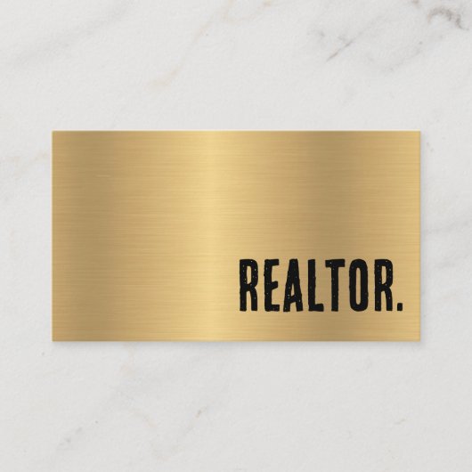 Premier Faux Gold geborsteld metaal Realtor Visitekaartje (Voorkant)