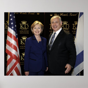 Premier Netanyahu & Hillary Clinton Poster