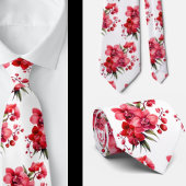 Premier Red Orchids Formal Sharp Stropdas