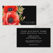 Premier Red Poppies Zwarte Visitekaartjes (Voorkant / Achterkant)