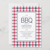 Premier Red, White en Blue BBQ Birthday Invitation Kaart (Voorkant)