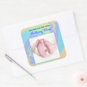 Premier welkomstfoto op maat vierkante sticker (Envelop)