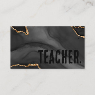 Premier Zwart en Goud Glitter Agate Minimalistisch Visitekaartje