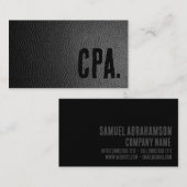 Premier zwart Faux lederen accountant Visitekaartje (Voorkant / Achterkant)