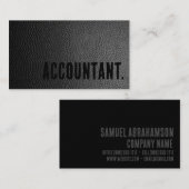 Premier zwart Faux lederen accountant Visitekaartje (Voorkant / Achterkant)