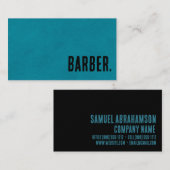 Premier Zwart Faux Lederen Barber Visitekaartje (Voorkant / Achterkant)