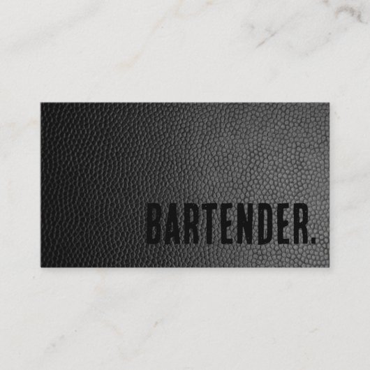 Premier zwart Faux lederen bartender Visitekaartje (Voorkant)