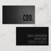 Premier zwart faux lederen COO Visitekaartje (Voorkant / Achterkant)