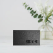 Premier zwart namaakleer engineer visitekaartje (Staand voorkant)