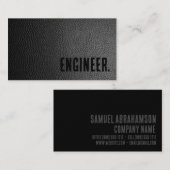 Premier zwart namaakleer engineer visitekaartje (Voorkant / Achterkant)