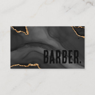 Premier Zwarte en Gouden Glitter Agate Minimalisti Visitekaartje
