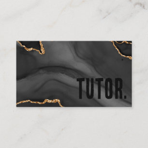 Premier Zwarte en Gouden Glitter Agate Minimalisti Visitekaartje