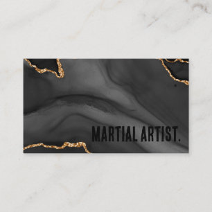 Premier Zwarte en Gouden Glitter Agate Minimalisti Visitekaartje