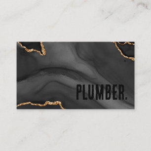 Premier Zwarte en Gouden Glitter Agate Minimalisti Visitekaartje