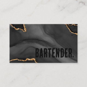 Premier Zwarte en Gouden Glitter Agate Minimalisti Visitekaartje