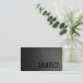 Premier Zwarte Nep Leer Architect Visitekaartje (Staand voorkant)