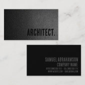 Premier Zwarte Nep Leer Architect Visitekaartje (Voorkant / Achterkant)