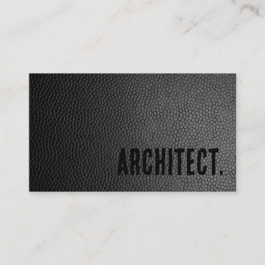 Premier Zwarte Nep Leer Architect Visitekaartje (Voorkant)