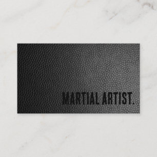 Premier Zwarte Nep Leer Martial Artist Visitekaartje